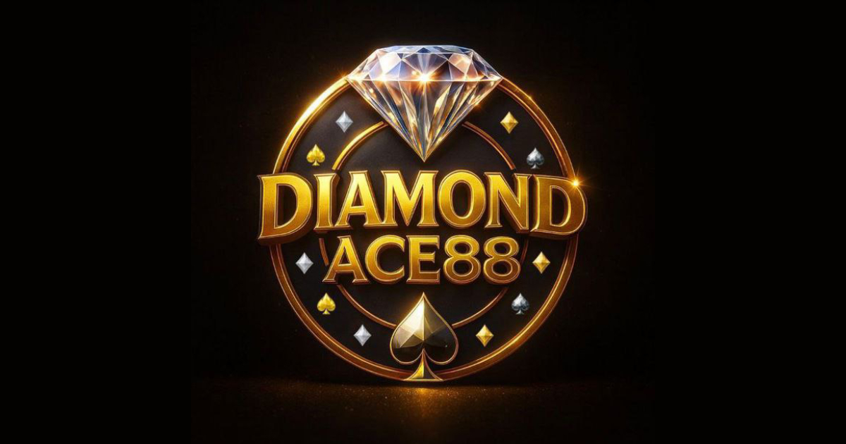 Main promotional banner showing Diamond Ace 88 GCash entertainment platform with mobile devices and featured games.